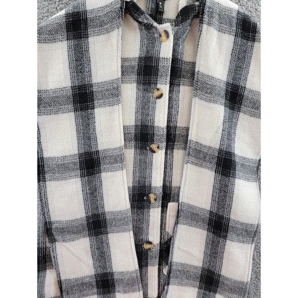 Aqua Women's Scarf Collar Coat Black/White Polyester/Wool Blend, Size S - Picture 9 of 12